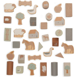 Развивающие кубики Jollein Farm 712-603-67021 (Wood) Thumb