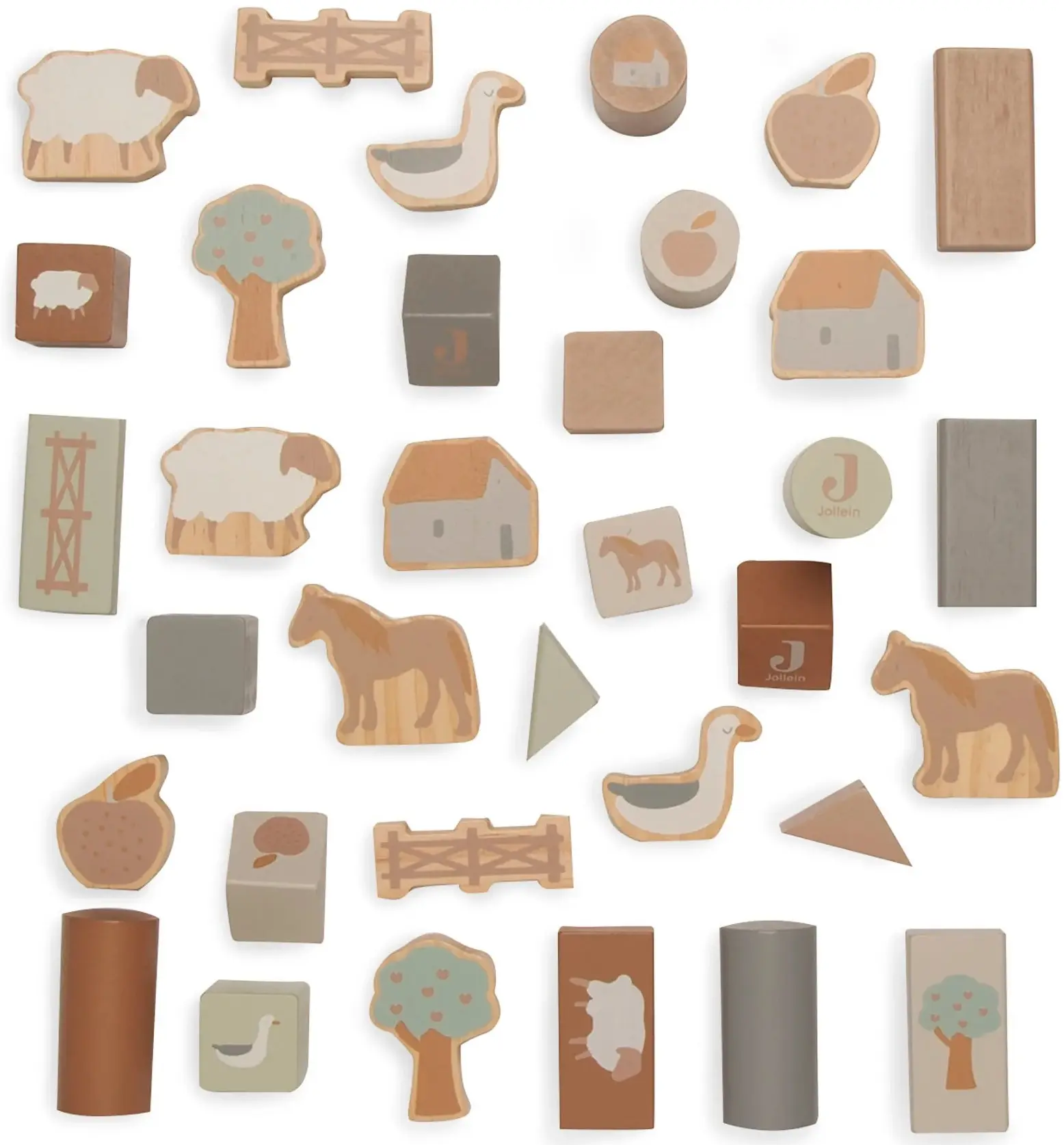 Развивающие кубики Jollein Farm 712-603-67021 (Wood) - 2