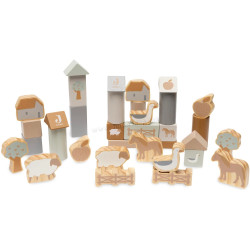 Развивающие кубики Jollein Farm 712-603-67021 (Wood)