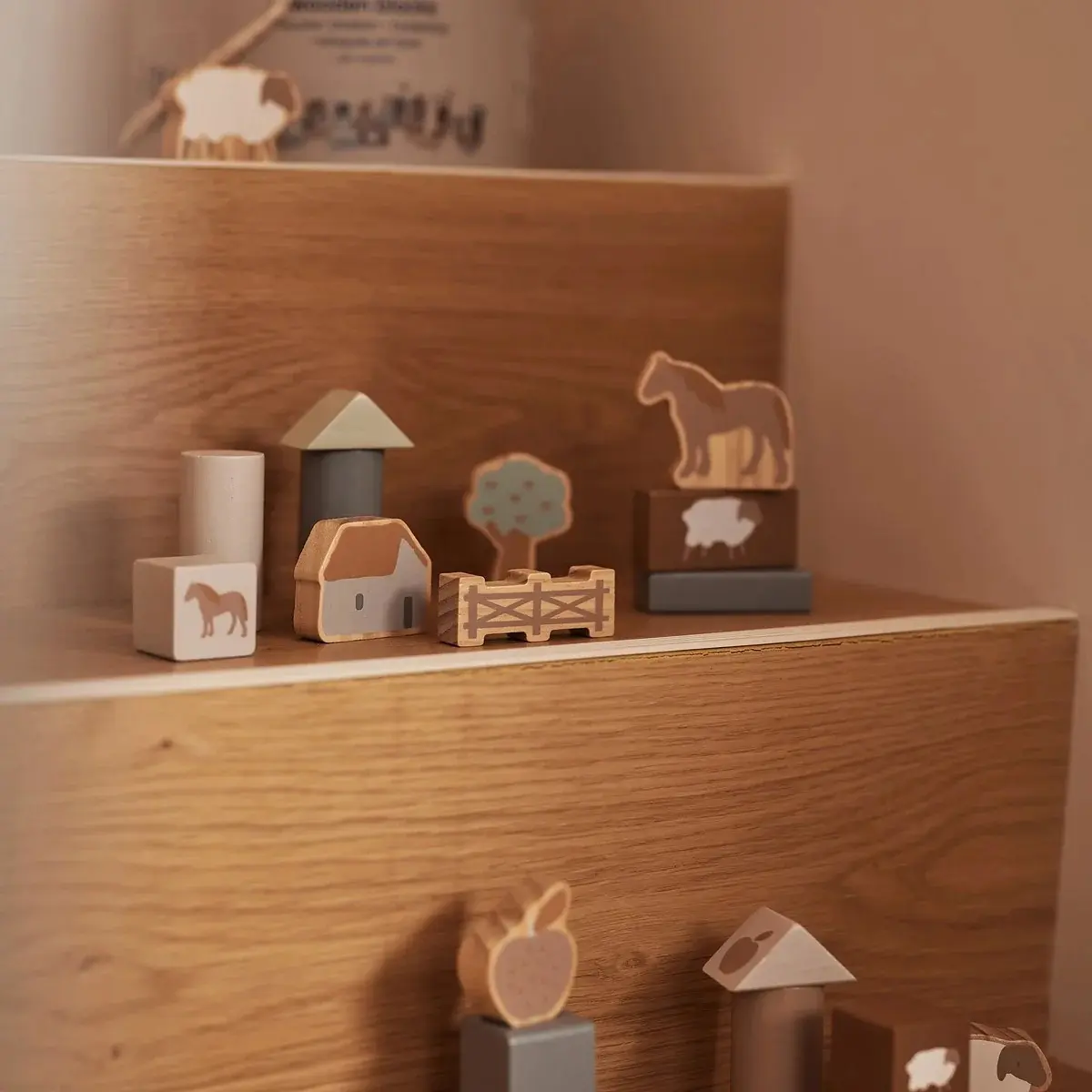 Развивающие кубики Jollein Farm 712-603-67021 (Wood) - 4