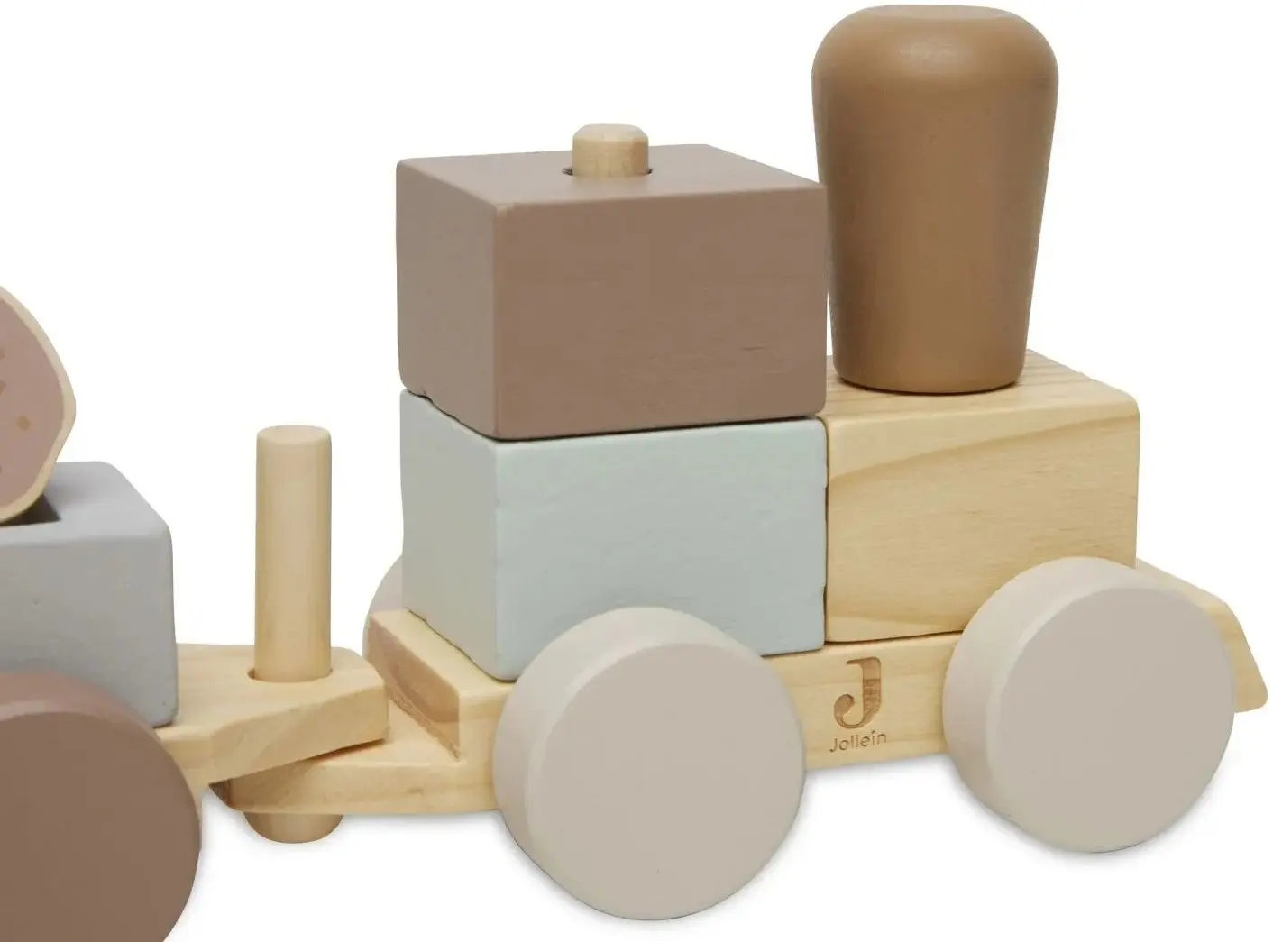 Развивающие кубики Jollein Train Farm (Wood/Grey) - 4