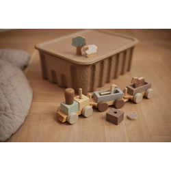 Развивающие кубики Jollein Train Farm (Wood/Grey) Thumb