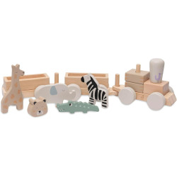 Развивающие кубики Jollein Train Jungle Jambo (Wood/Grey) Thumb