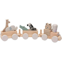 Развивающие кубики Jollein Train Jungle Jambo (Wood/Grey)