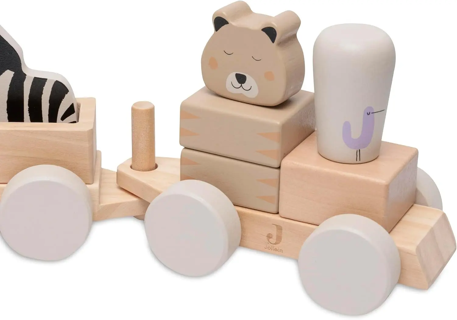 Развивающие кубики Jollein Train Jungle Jambo (Wood/Grey) - 4