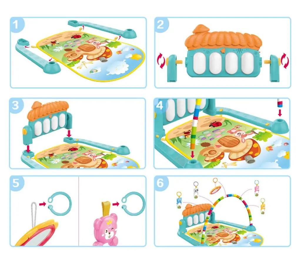 Covoras de joaca Alibibi Piano MBH535929 (Blue/Orange)