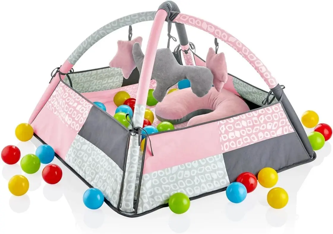 Covoras de joaca BabyJem Art-690 (Pink/Grey) - 4