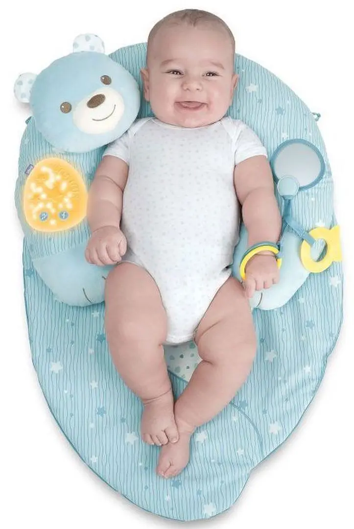 Covoras de joaca cu perna Chicco My First Nest (Blue)