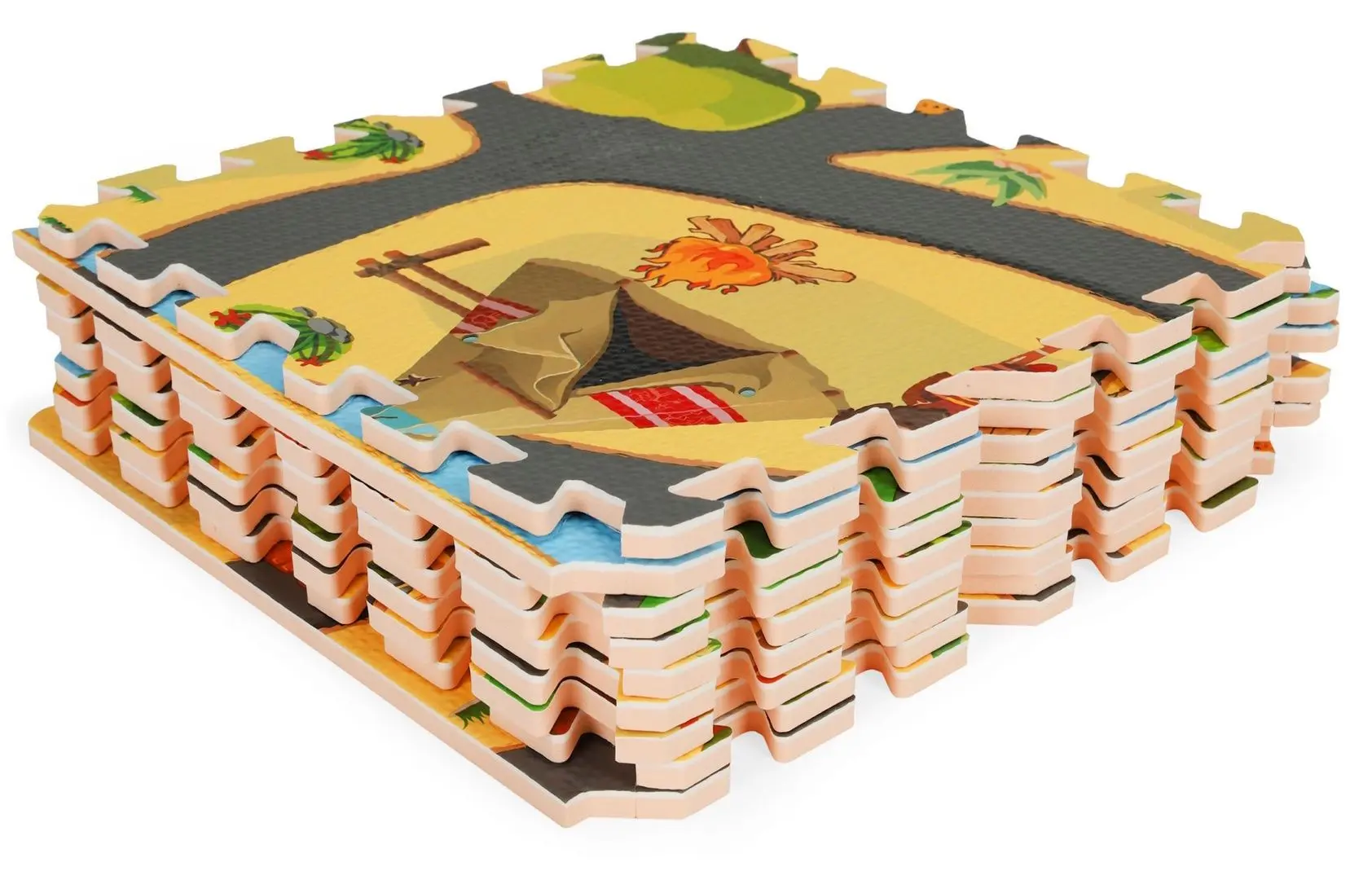 Covoras-puzzle Ecotoys Safari ECOEVA009 (Yellow/Black)