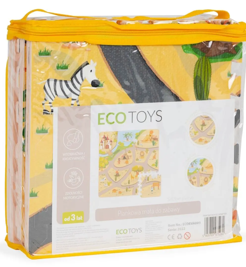 Covoras-puzzle Ecotoys Safari ECOEVA009 (Yellow/Black)
