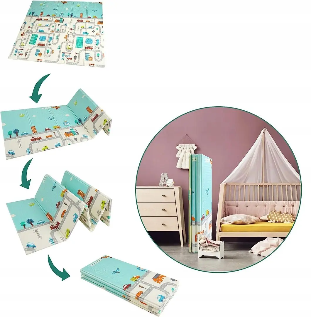 Covoras de joaca 2in1 Gotel V5C1 (White/Green) - 3