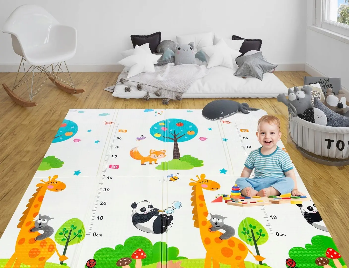 Covoras de joaca 2in1 Gotel V5C1 (White/Green) - 2