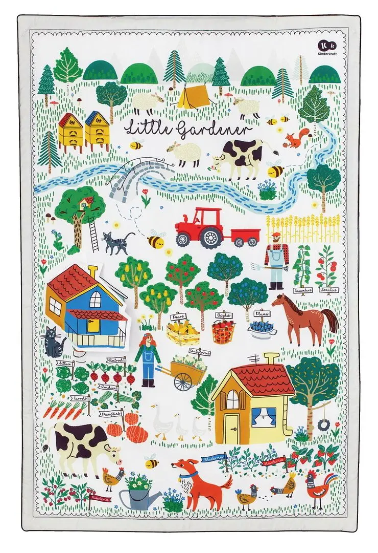 Covoras de joaca 3in1 KinderKraft Little Gardener (White)