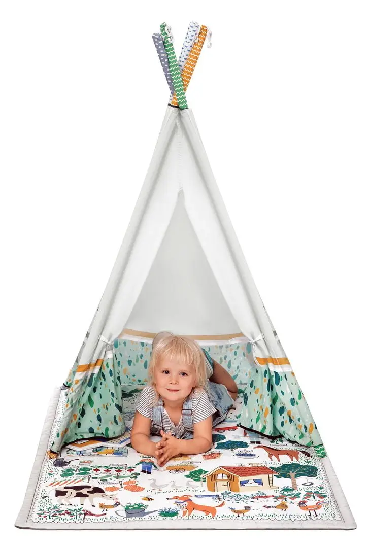 Covoras de joaca 3in1 KinderKraft Little Gardener (White)