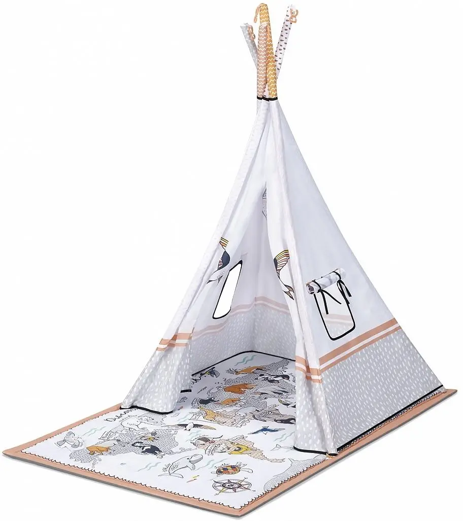 Covoras de joaca 3in1 KinderKraft Tippy (Beige/White) - 4