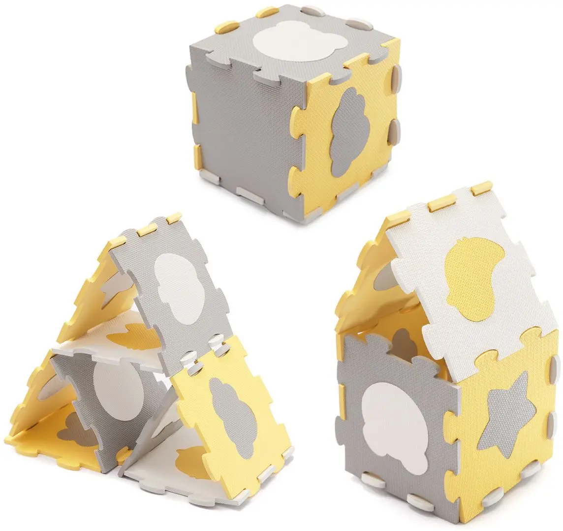 Covoras de joaca Kinderkraft Luno Shapes (Yellow/Grey) - 2