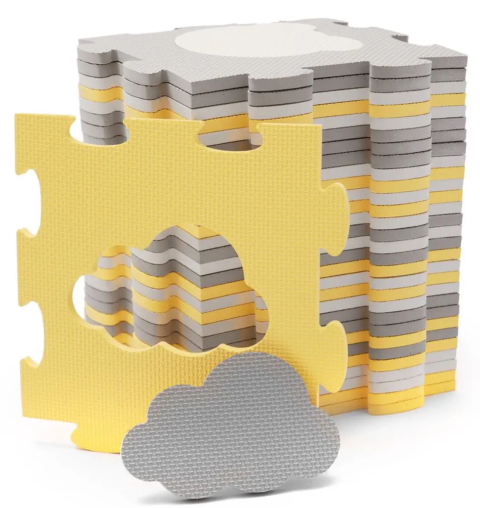 Covoras de joaca Kinderkraft Luno Shapes (Yellow/Grey) - 3