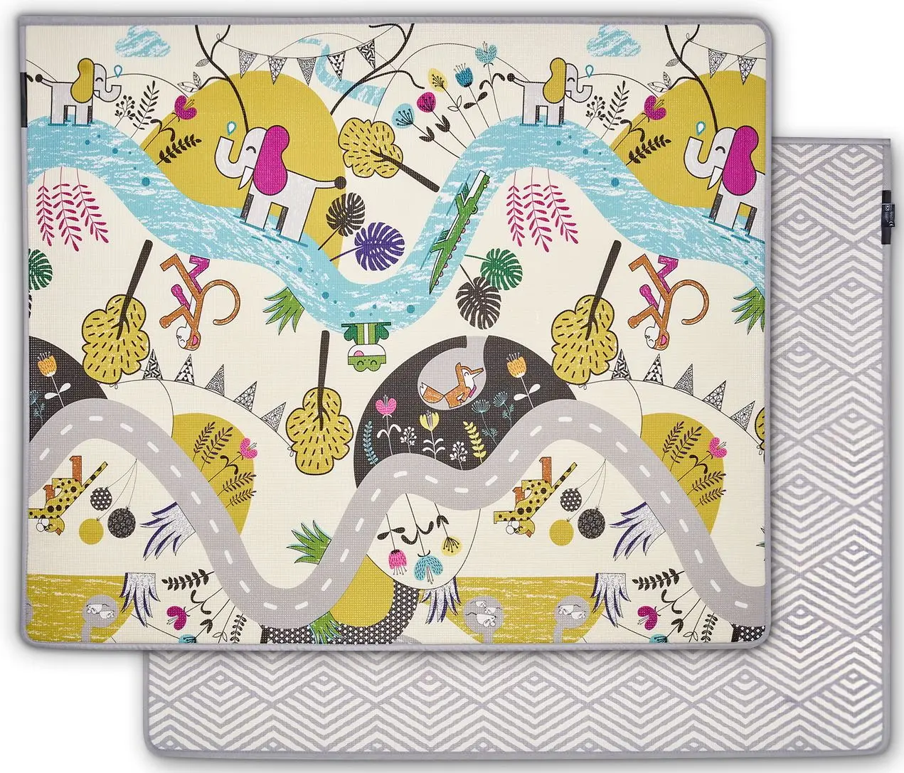 Covoras de joaca KinderKraft Matty (Grey/Yellow) - 2