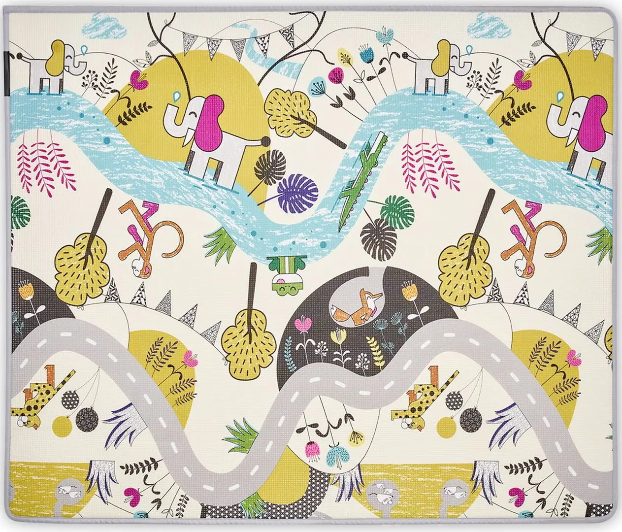 Covoras de joaca KinderKraft Matty (Grey/Yellow)