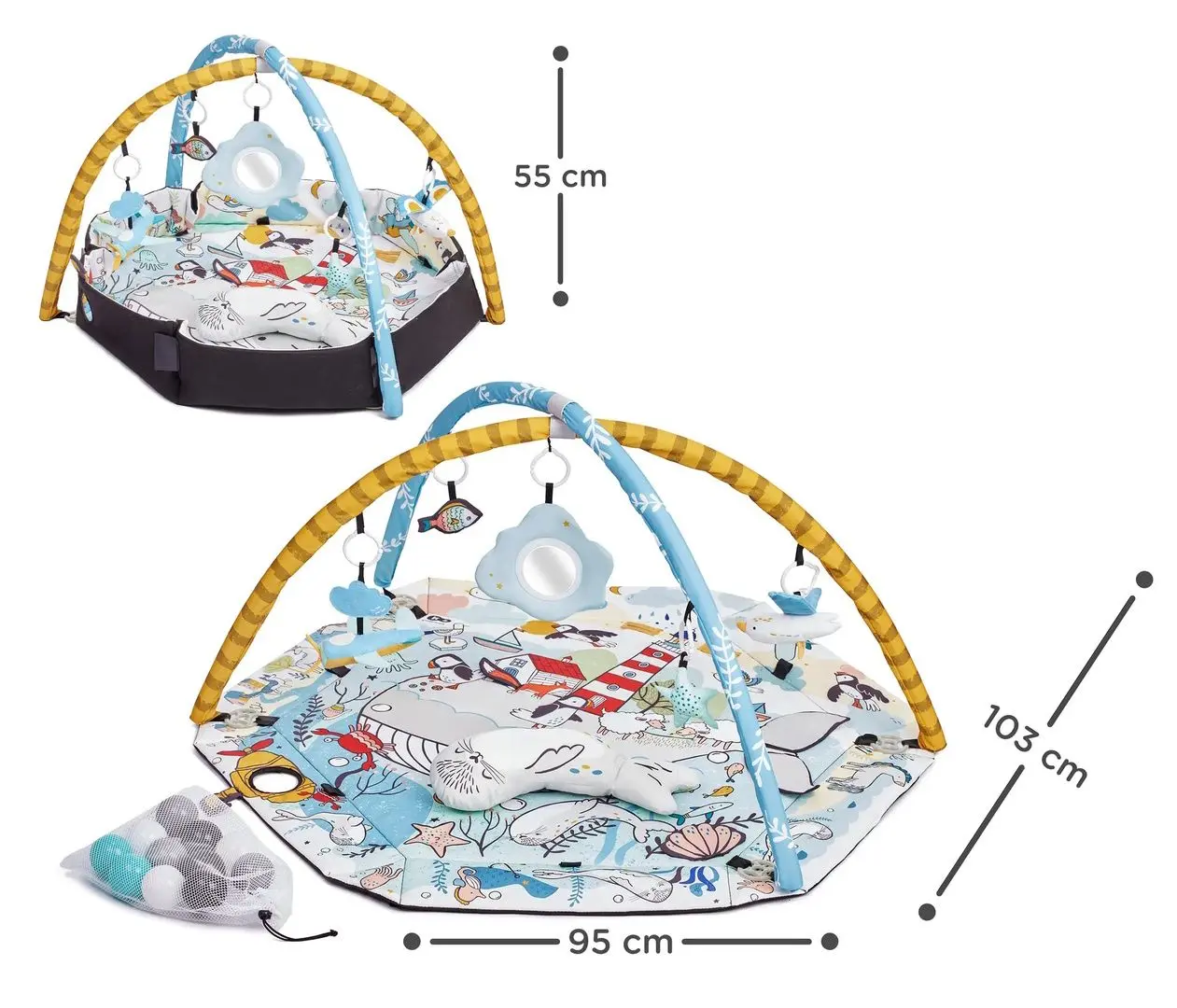 Covoras de joaca Kinderkraft Smartplay Sea (Multicolor) - 3