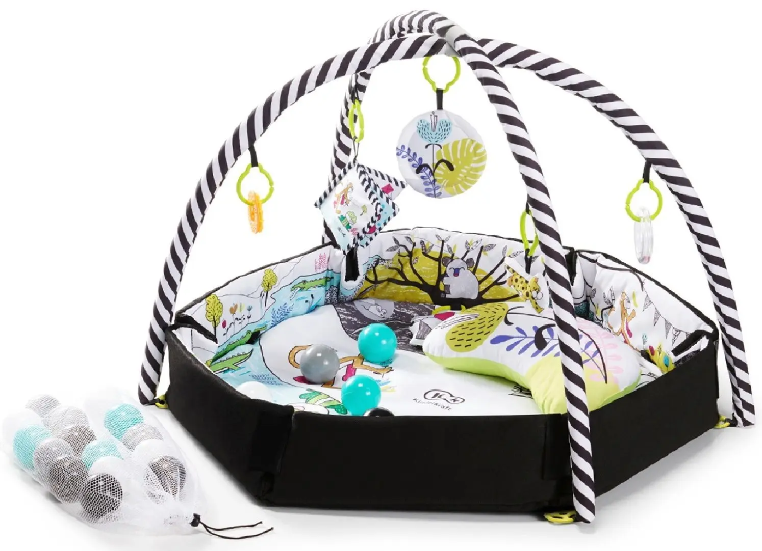 Covoras de joaca KinderKraft Smartplay (White/black) - 3