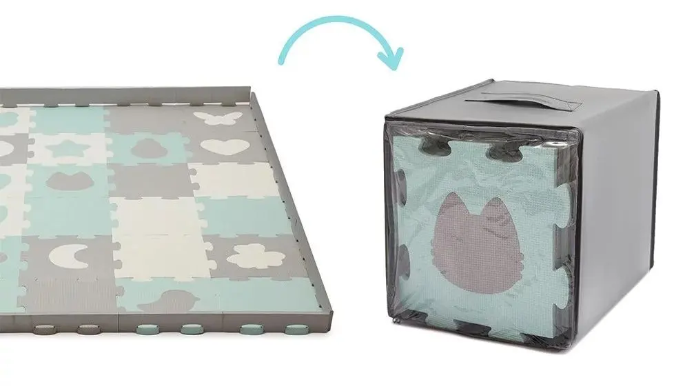 Covoras- puzzle Kinderkraft Luno Shapes (Mint) - 4