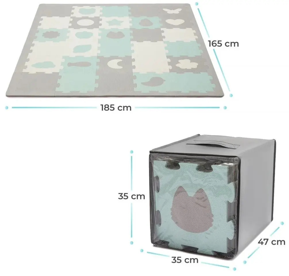 Covoras- puzzle Kinderkraft Luno Shapes (Mint) - 6