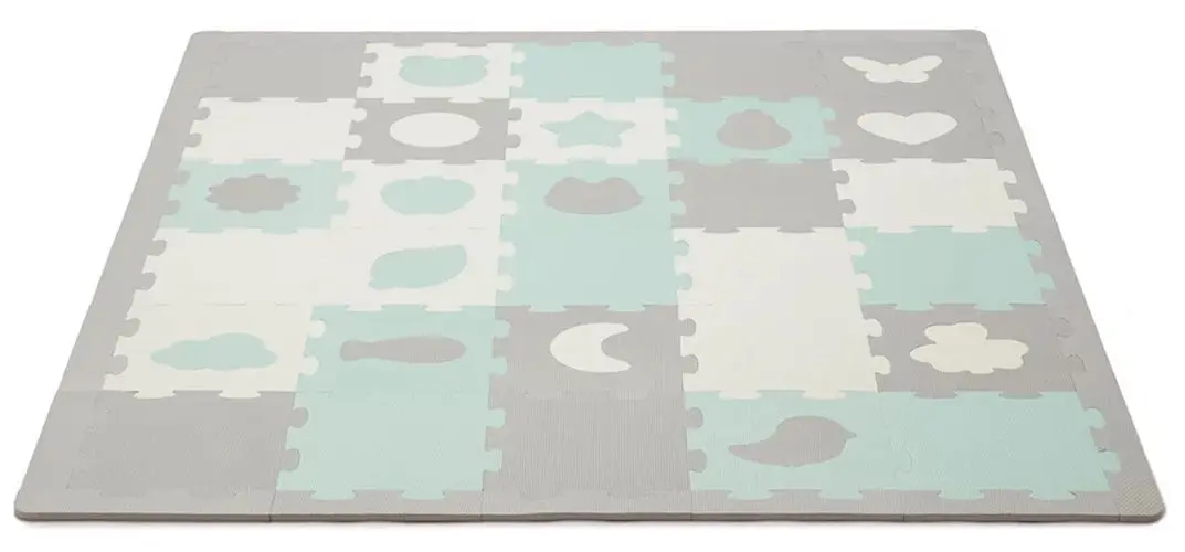Covoras- puzzle Kinderkraft Luno Shapes (Mint)