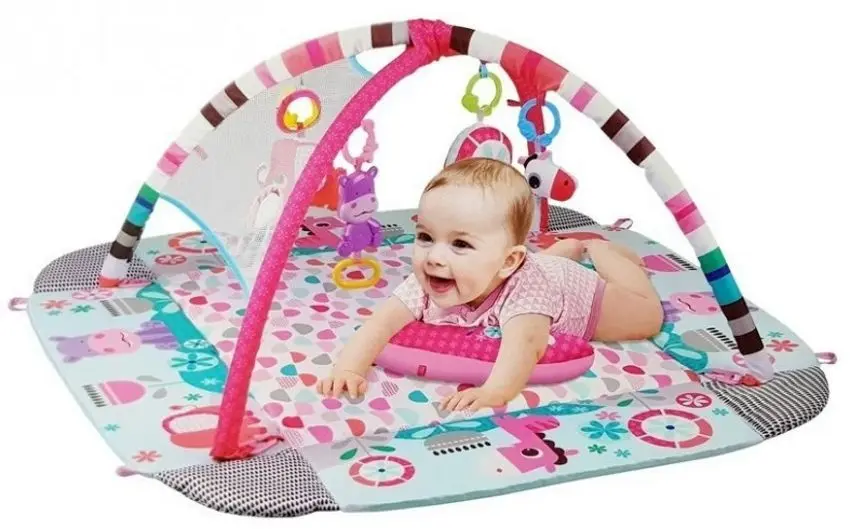 Covoras de joaca 5in1 LeanToys 7192 (Grey/Pink)