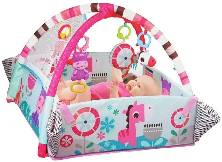 Covoras de joaca 5in1 LeanToys 7192 (Grey/Pink)