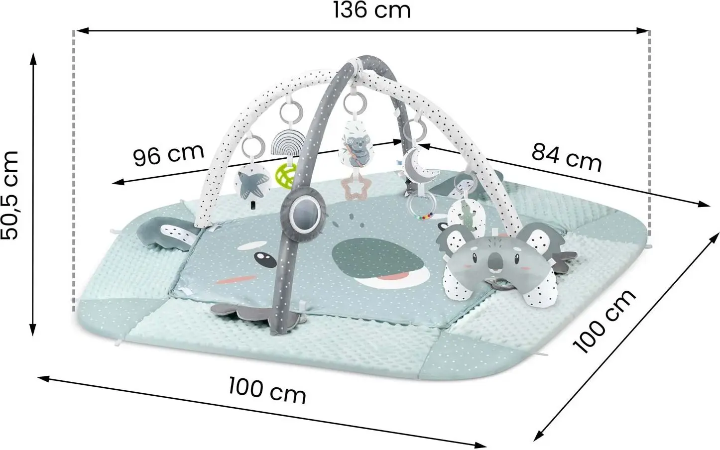 Covoras de joaca Nukido Koala (Mint-Gray)