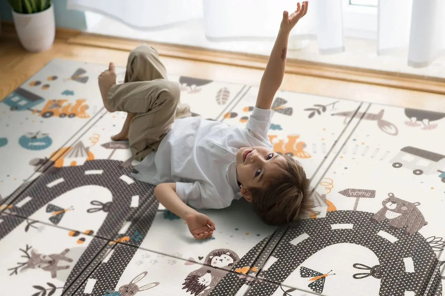 Covoras de joaca Nukido NK-340 (Cream/Black)