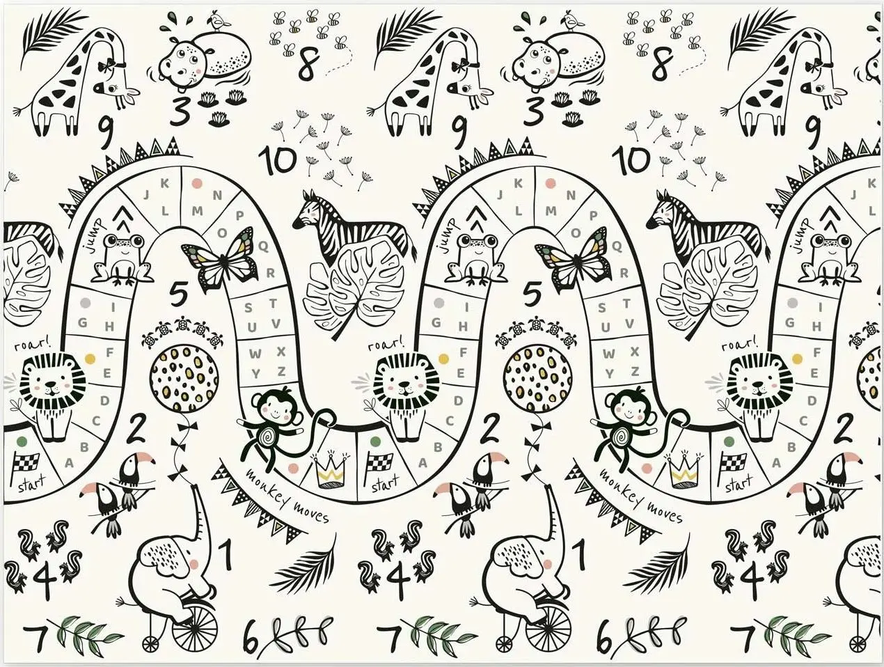 Игровой коврик Nukido NK-341 (Cream/Gray-Blue)