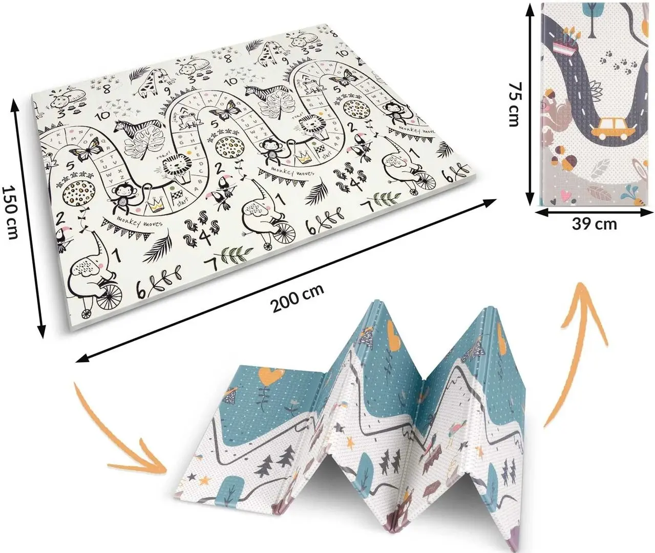 Игровой коврик Nukido NK-341 (Cream/Gray-Blue)