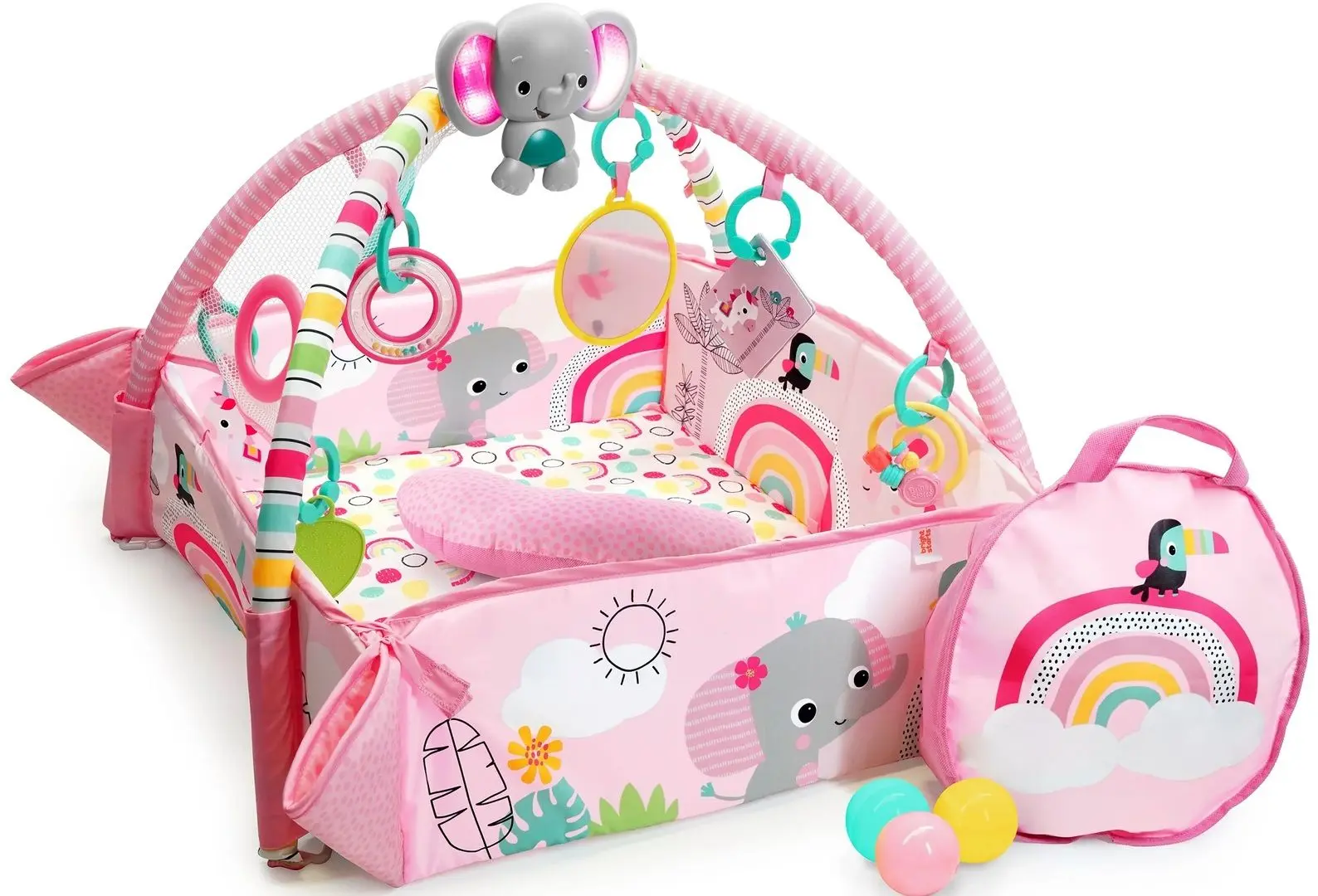 Covoras de joaca 5in1 Bright Starts Rainbow Tropics (Pink)