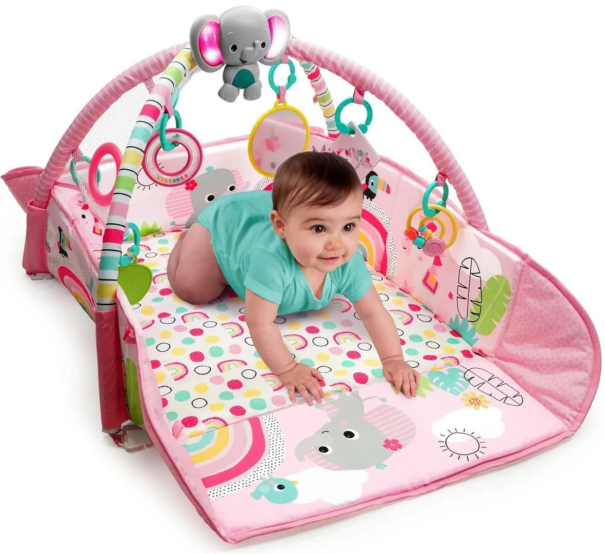 Covoras de joaca 5in1 Bright Starts Rainbow Tropics (Pink)