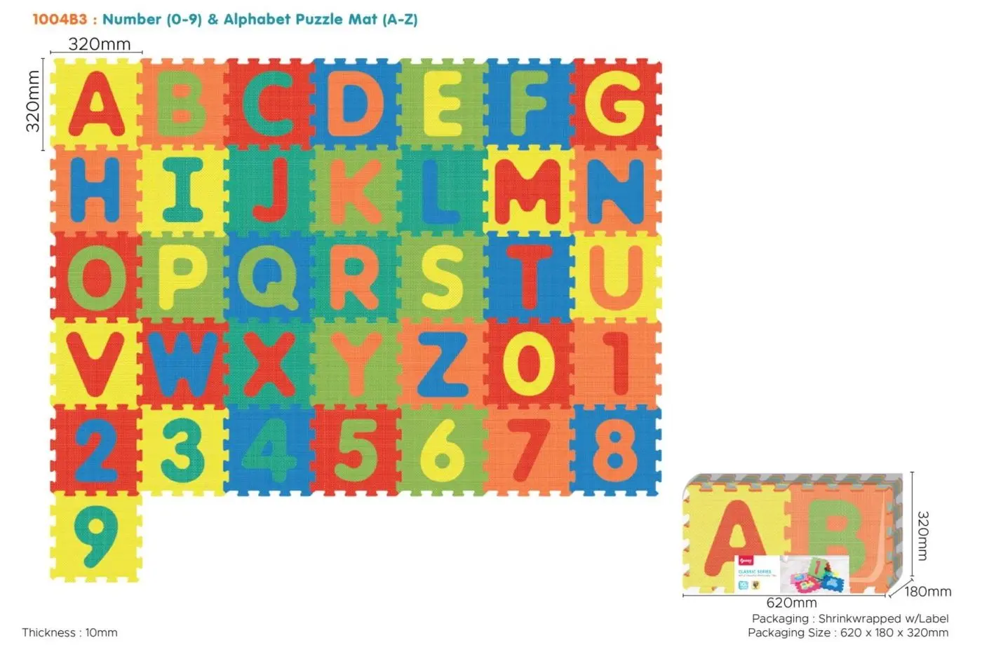 Коврик-пазл Ramiz Numbers and Letters (Multicolor)