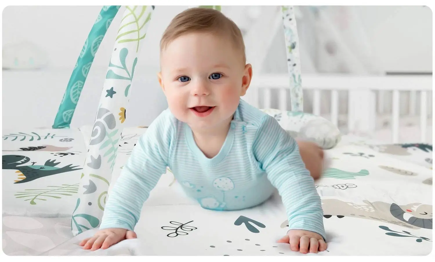 Covoras de joaca 3in1 Ricokids Nessi (White/Grey)