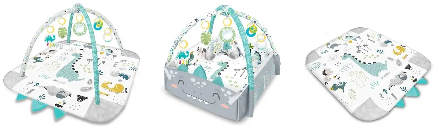 Covoras de joaca 3in1 Ricokids Nessi (White/Grey)