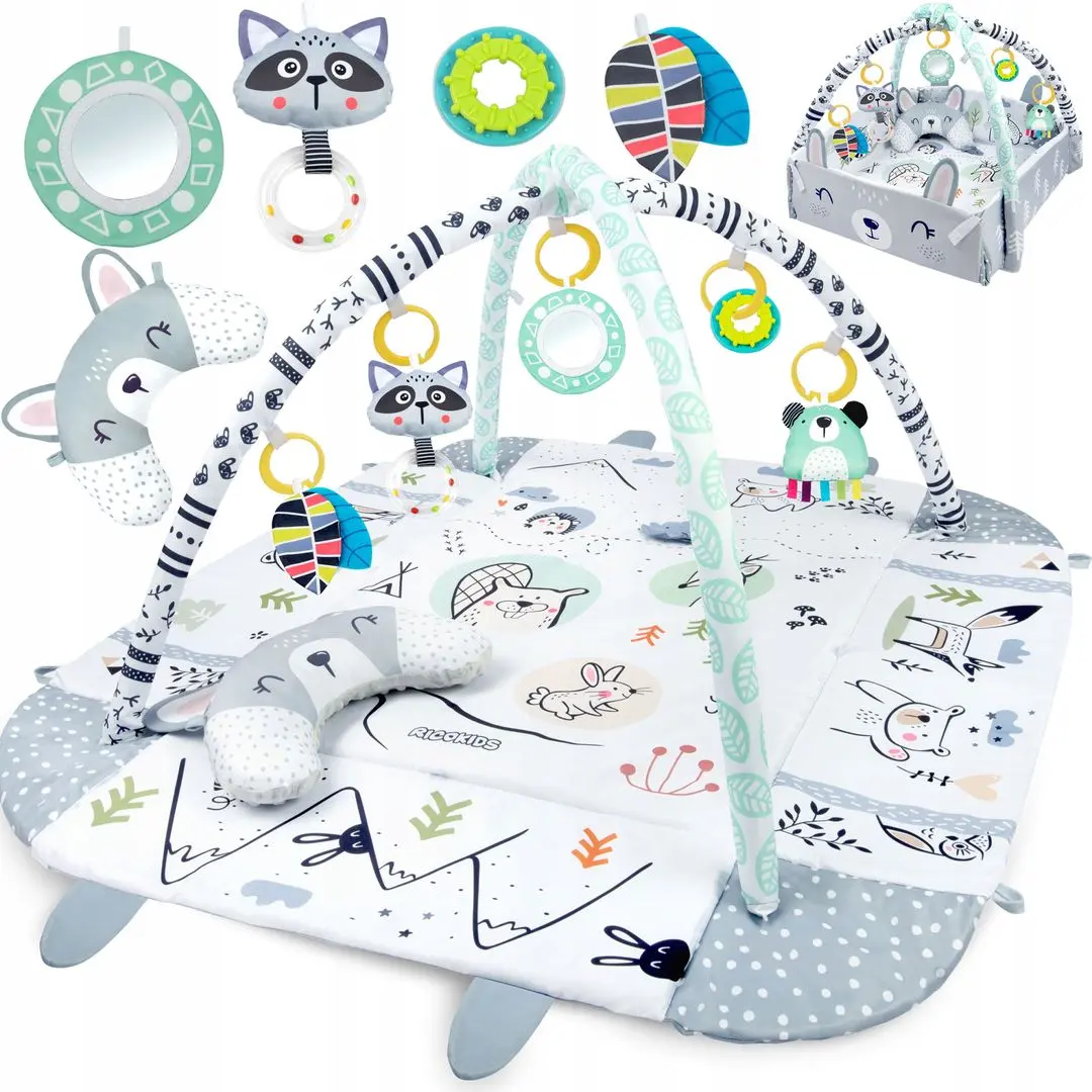 Covoras de joaca Ricokids 7350 (White/Grey) - 7