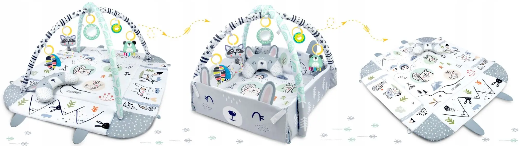 Covoras de joaca Ricokids 7350 (White/Grey) - 4