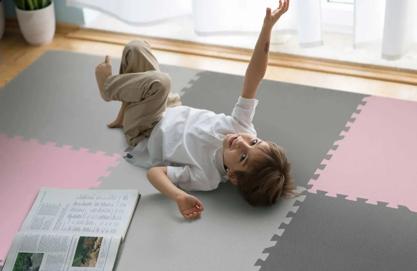 Covoras-puzzle Ricokids 7498 (Gray/Pink) - 5