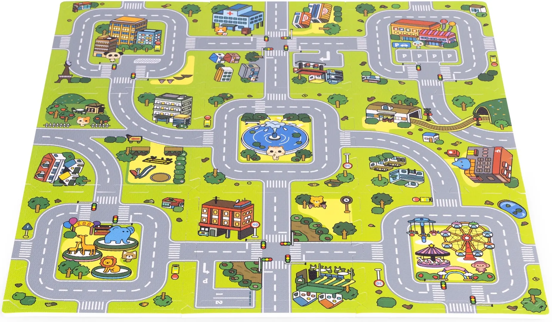 Covoras-puzzle Ecotoys ECOEVA018 (Green/Grey)