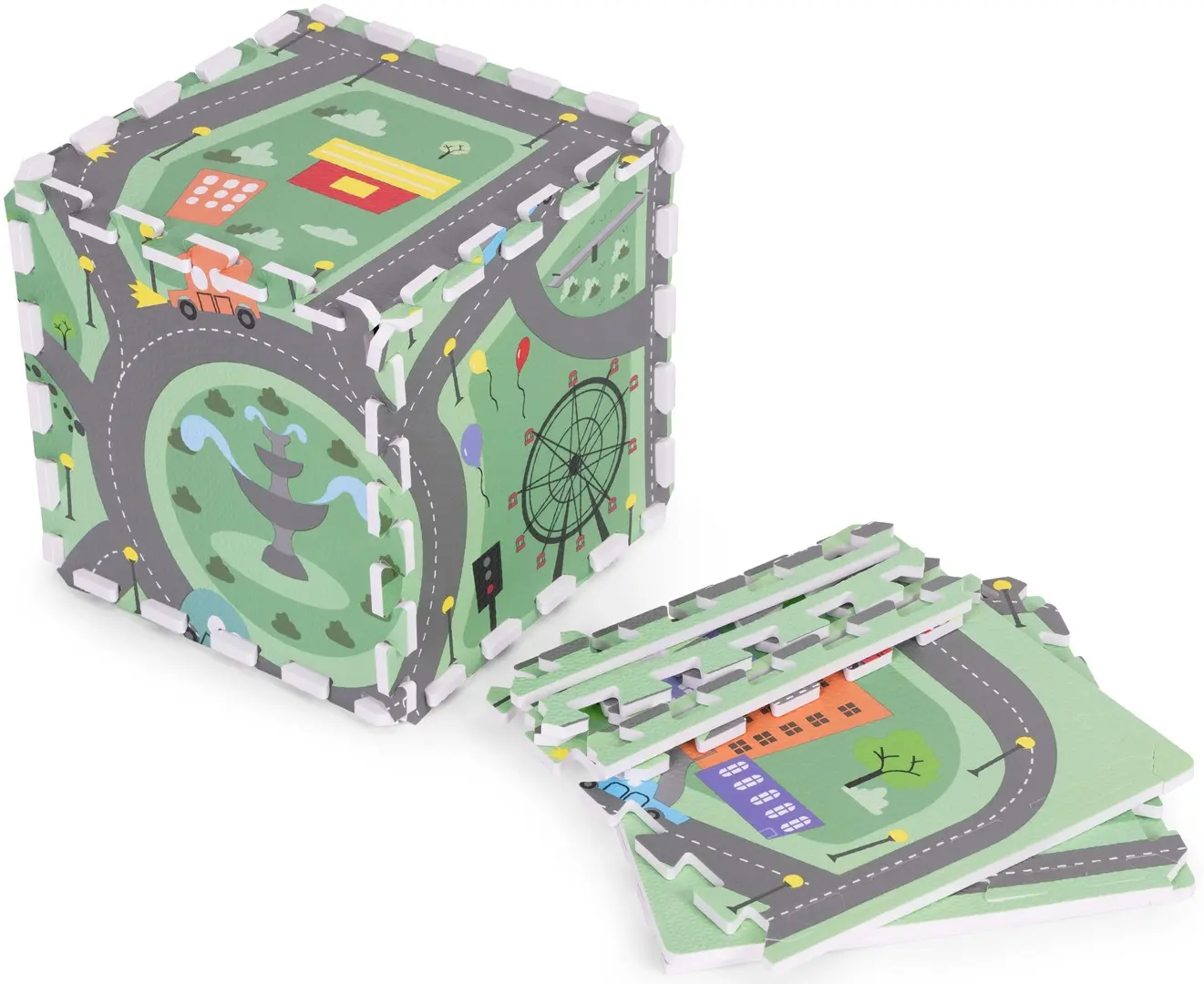 Covoras-puzzle Ecotoys ECOEVA021 (Green/Grey)