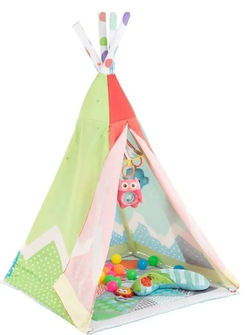 Covoras de joaca 2in1 Kikka Boo Teepee  Adventure Girl (Multicolor)