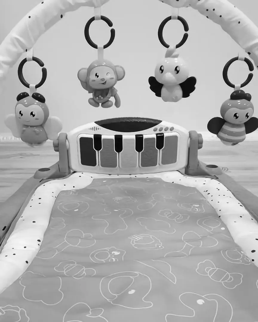 Covoras de joaca Kikka Boo Fluffy Clavier (Grey)