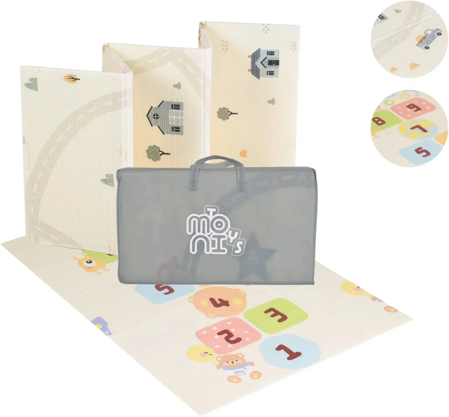 Covoras de joaca Moni Digital Track (Beige) - 5