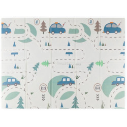 Игровой коврик 2в1 Petite&Mars Campy Cars&Arabesca 197x147 (White/Blue)