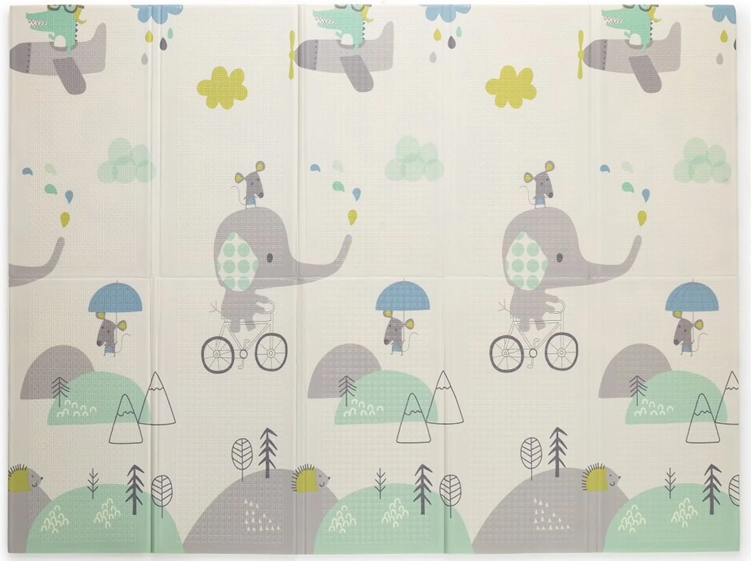 Игровой коврик 2в1 Petite&Mars Campy Elephant&City 197x147 (Blue/White) - 3