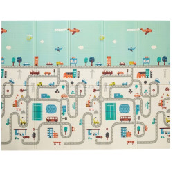 Игровой коврик 2в1 Petite&Mars Campy Elephant&City 197x147 (Blue/White)